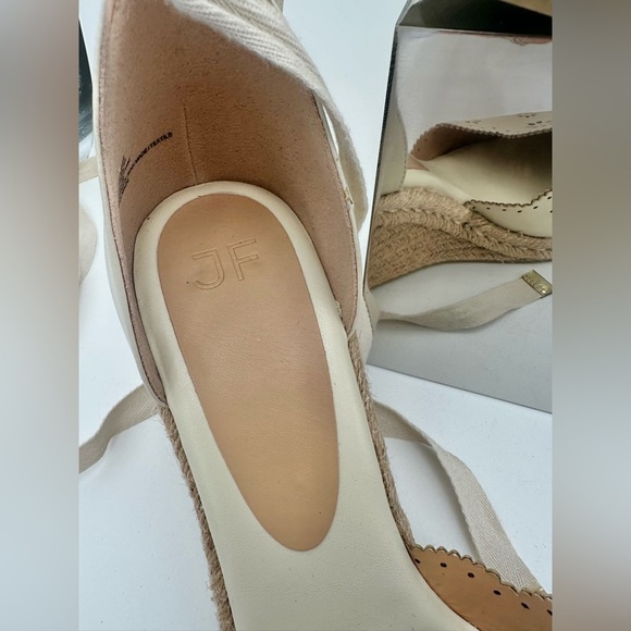 Wedge Espadrille White Closed Toe with Leg Wrap by Just Fab - Picture 6 of 9